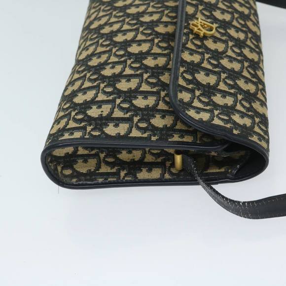 Christian Dior Trotter Canvas Shoulder Bag Navy Auth 69408 - Picture 4 of 16